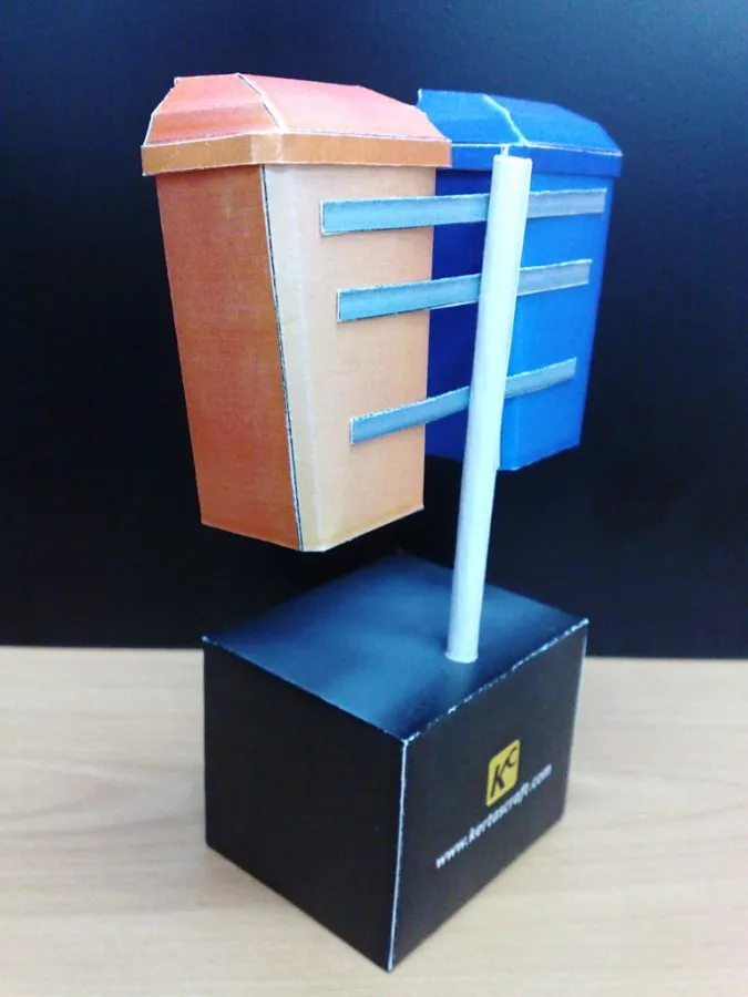 Jakarta Trash Bin paper model built by Adhi Widjajanto