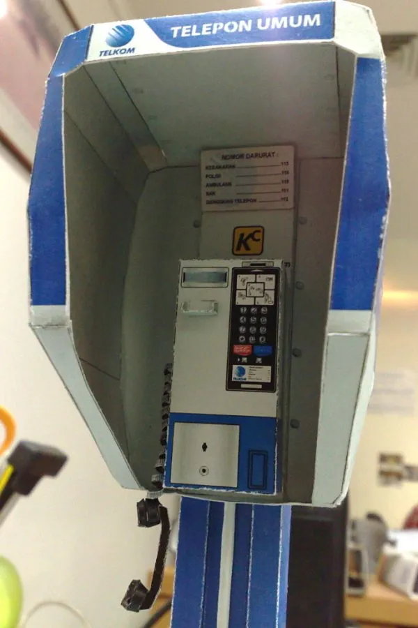 Jakarta Public Phone paper model built by Adhi Widjajanto