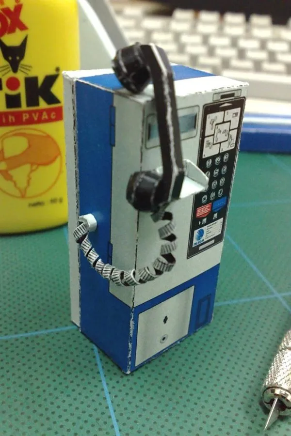 Jakarta Public Phone paper model built by Adhi Widjajanto