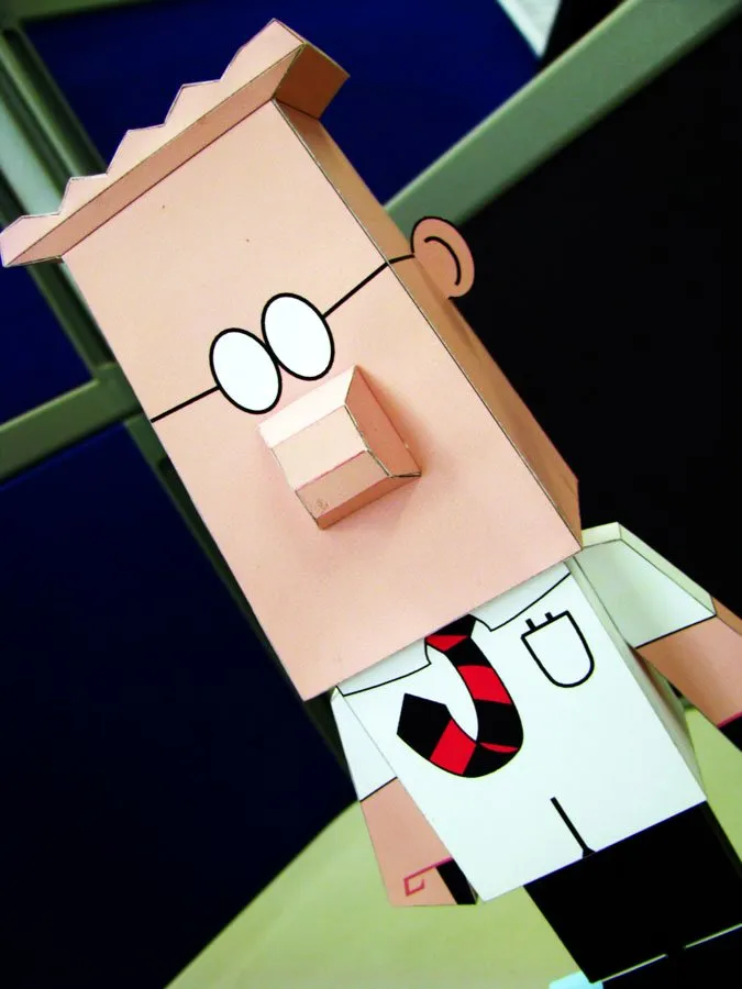 Dilbert Papertoy paper model built by Rauf Raphanus