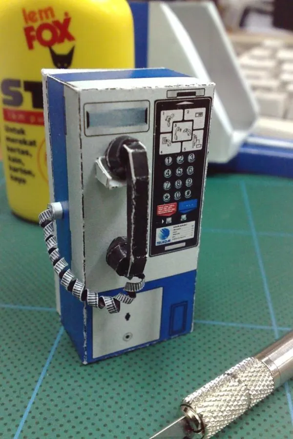 Jakarta Public Phone paper model built by Adhi Widjajanto