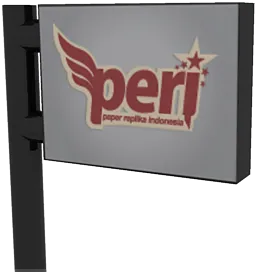 Neon Box Sign paper model