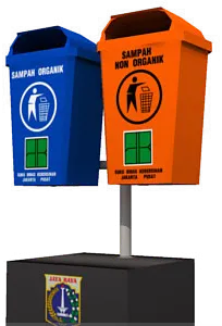 Jakarta Trash Bin paper model