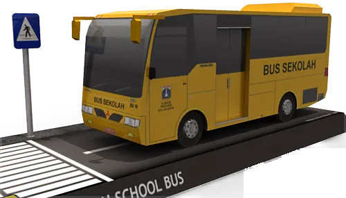 Indonesian school bus paper model
