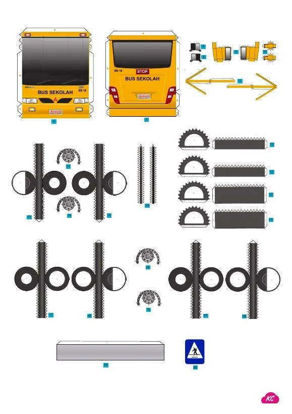 Indonesian School Bus pattern, sheet 3