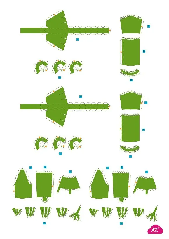 Mike Wazowski Paper Figure pattern, sheet 4