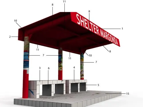 Bus Shelter assembly diagram 1