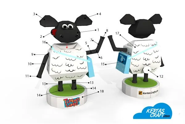 Timmy Time Paper Figure assembly diagram 1