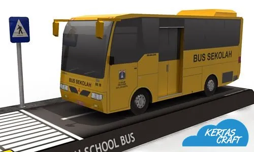 Indonesian School Bus paper model, view 1 of 5