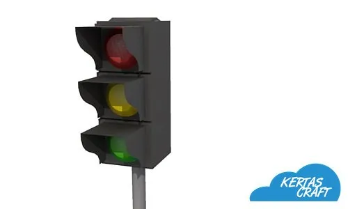 Traffic Light paper model, view 1 of 2